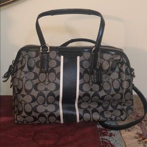 COACH BLACK MONOGRAM HANDBAG